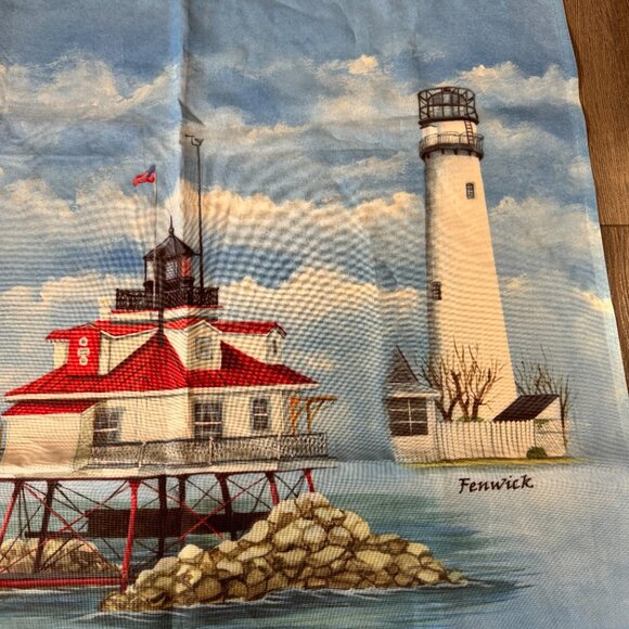 Lighthouses Fenwick Assateague Thomas Point Outdoor Flag Blue Mary Lou Troutman - Picture 5 of 14